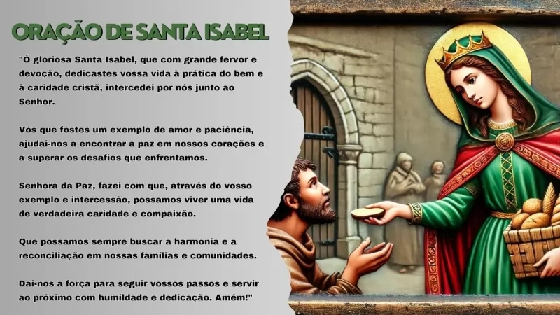 Imagem Oração de Santa Isabel de Portugal Graça e Proteção