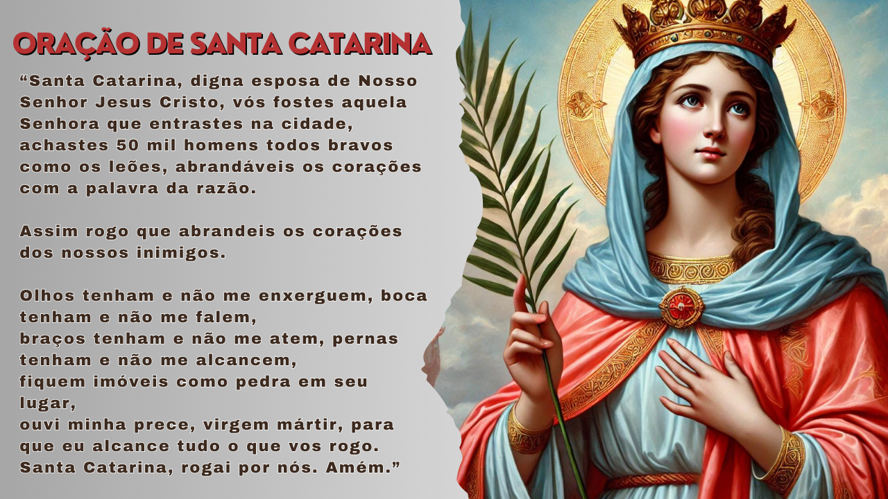 Imagem Oração de Santa Catarina para Proteção e Amor