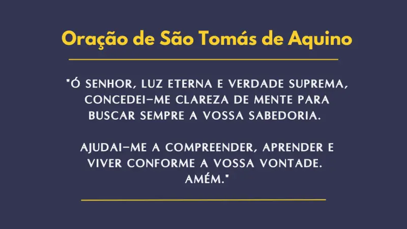 Imagem Oração de São Tomás de Aquino: Estudo, Sabedoria e Comunhão